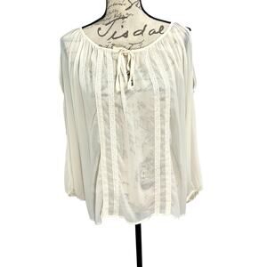 Harlowe & Graham Women's Cold-Shoulder Semi-sheer Boho Tunic Top
